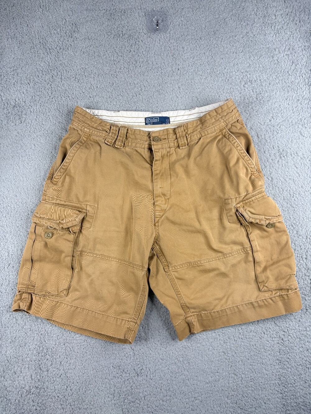 Polo by Ralph Lauren Cargo Shorts Men's Size 34 Khaki Slash Hiking Pockets